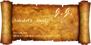Jakabfi Jenő névjegykártya